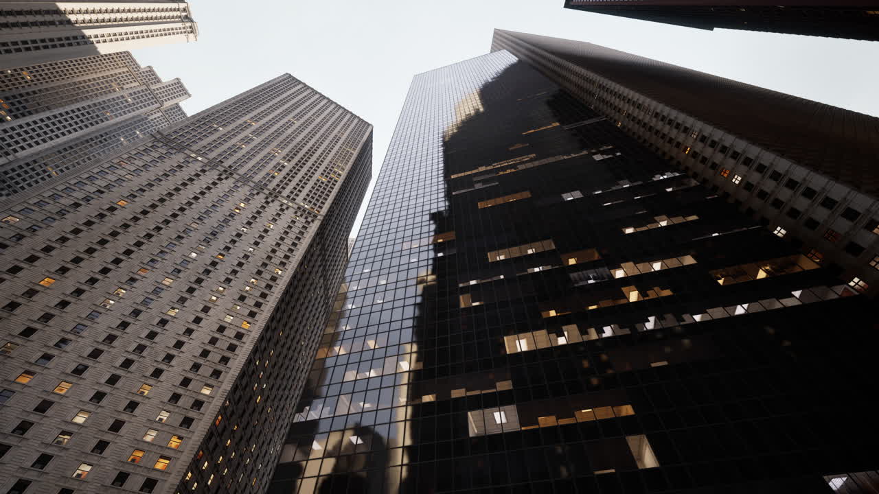 una vista de rascacielos en una ciudad