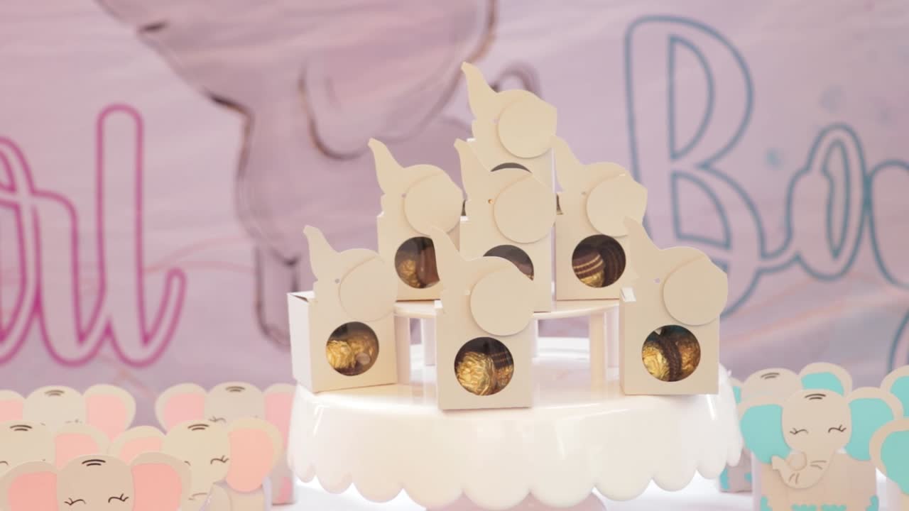 Elephant shaped candy box filled with assorted chocolates