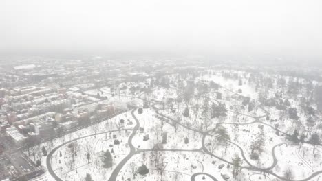 White-out-day-in-Brooklyn,-snowy-cemetery