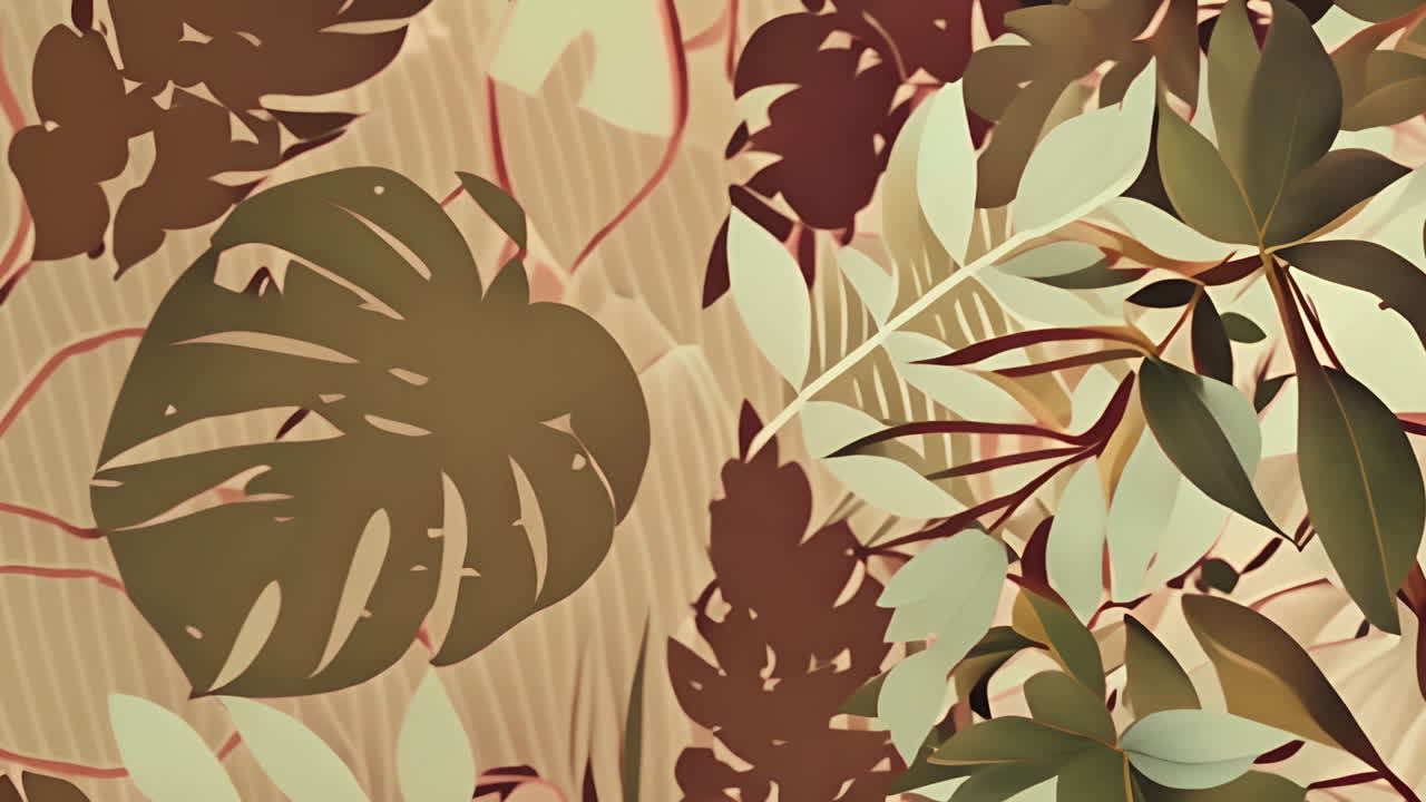 Stylized Tropical Leaves Background