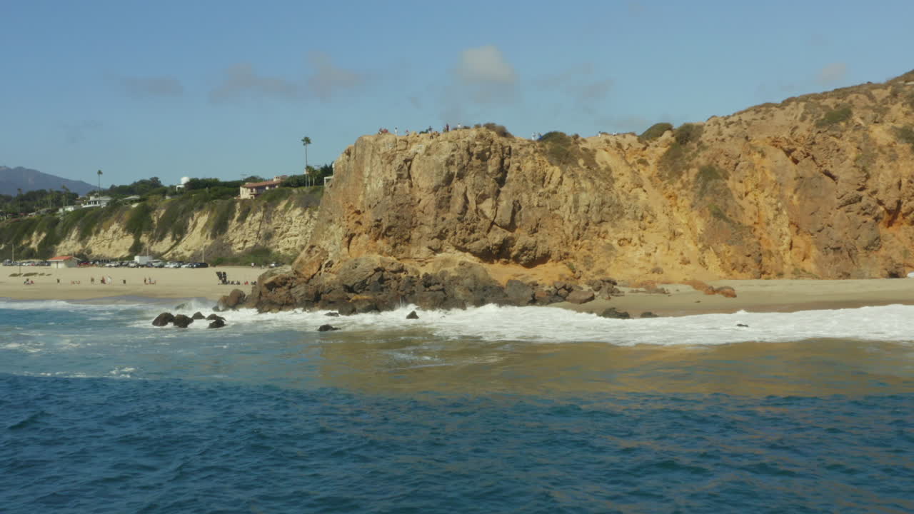 미국 로스앤젤레스 조지아 해변의 드론 샷