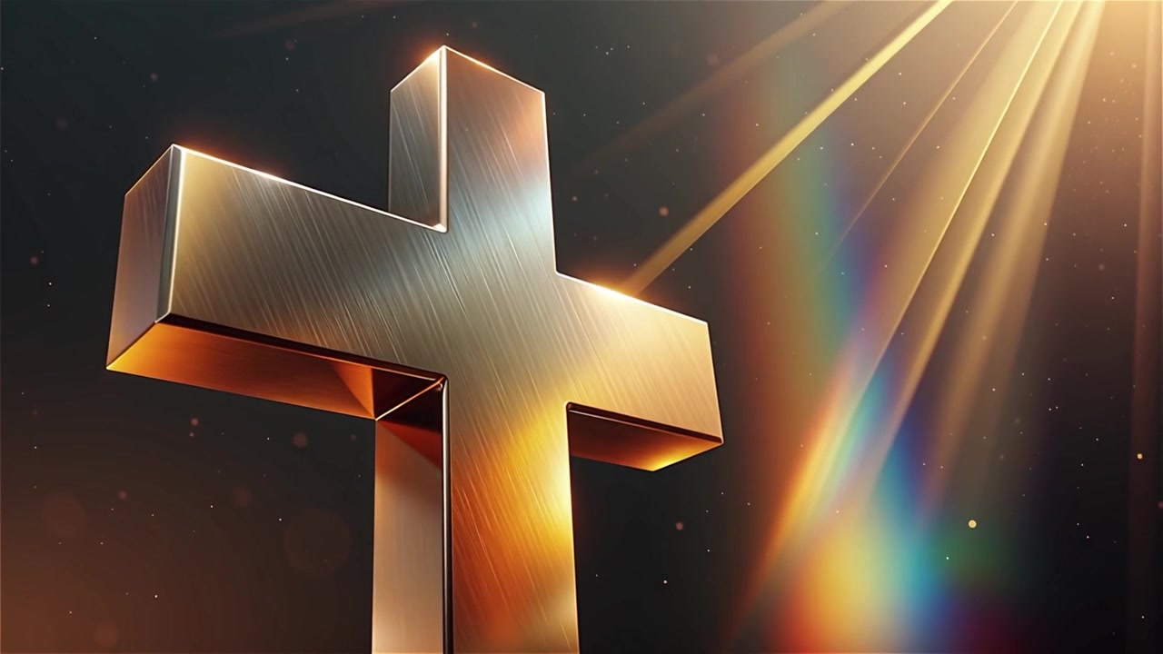 Christian Cross Heavenly Light Worship Background