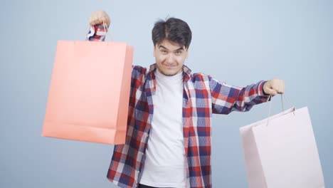 man shopping with credit card.