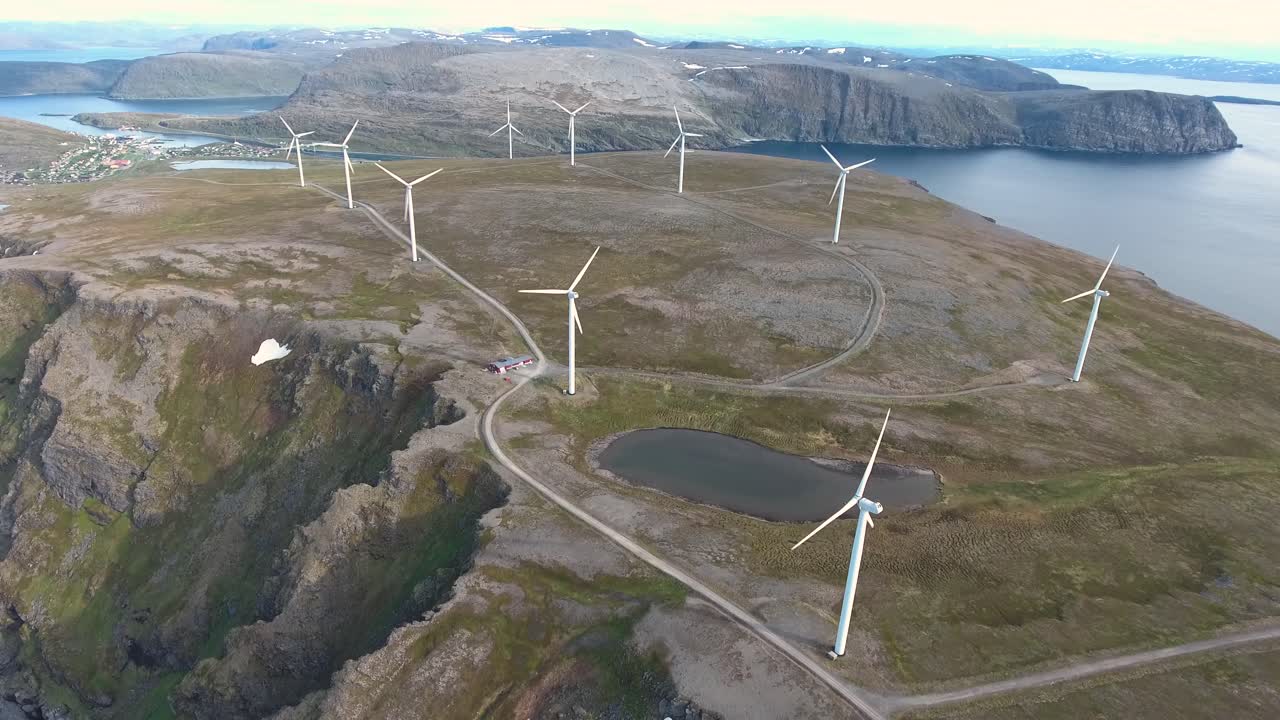 Windmills for electric power production Havoygavelen windmill park Norway