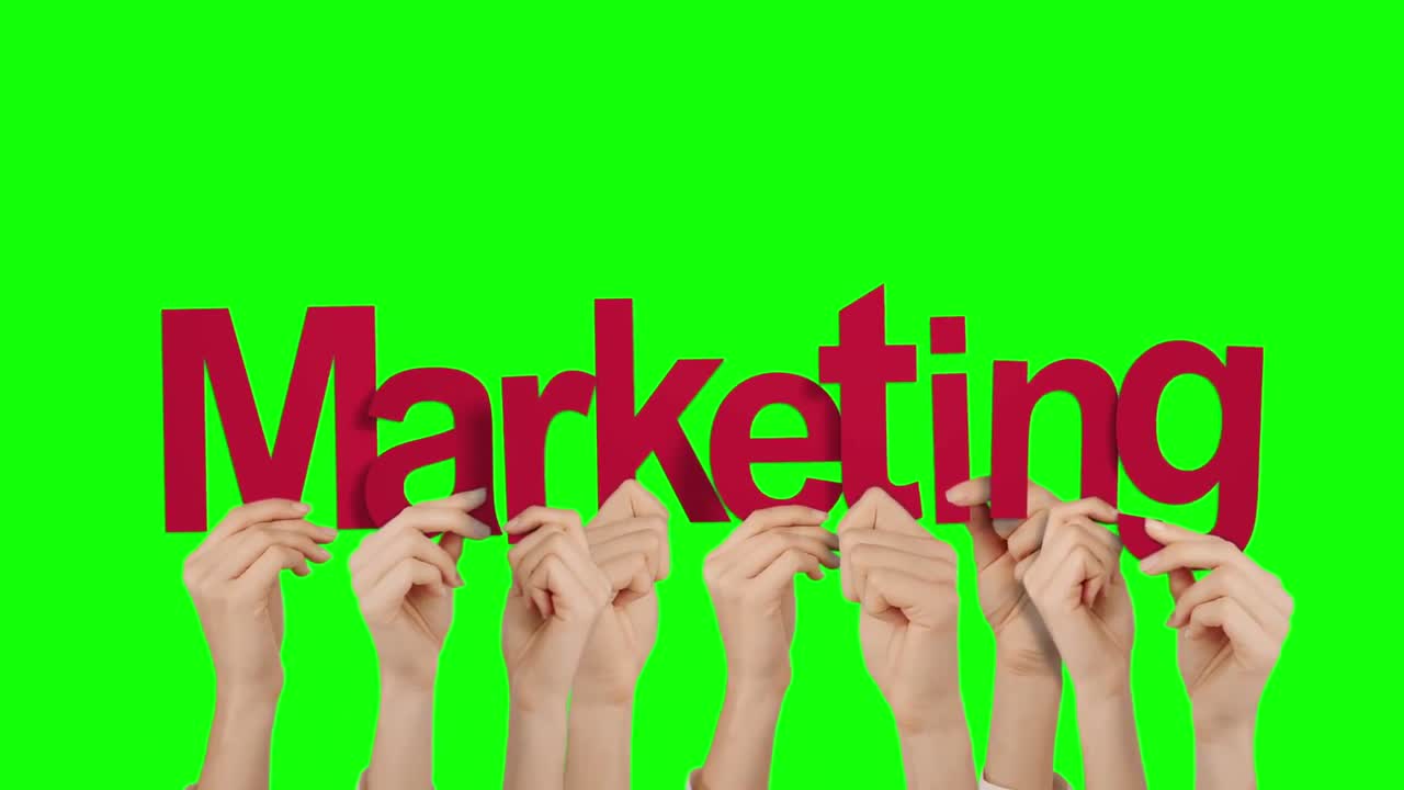 마케팅을 위해 손을 들고