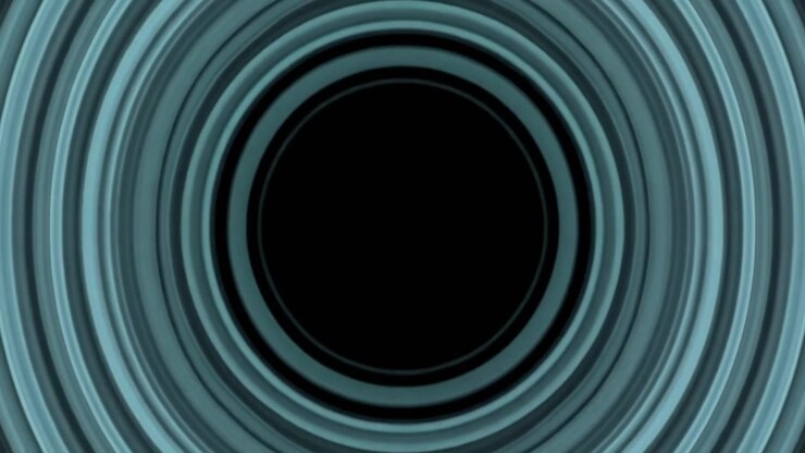 Animación abstracta de anillos concéntricos aguamarina expandiéndose