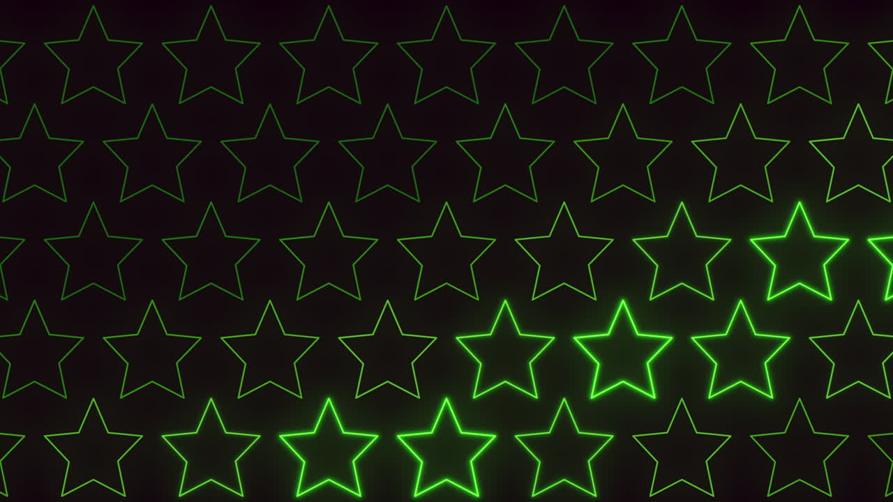 diseño simétrico de estrellas verdes sobre fondo negro