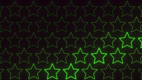 Diseño-Simétrico-De-Estrellas-Verdes-Sobre-Fondo-Negro