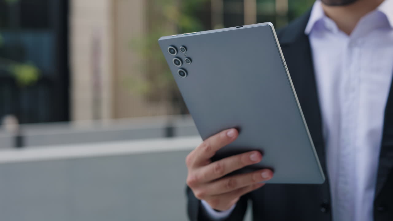 Businessman using a tablet