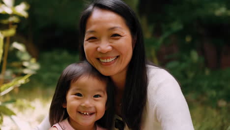 happy mother and daughter