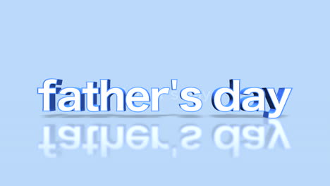 rolling fathers day text on blue gradient color