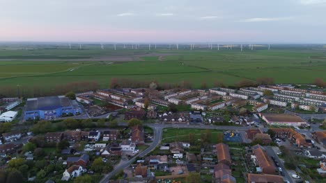 energy industry, residential properties, village infrastructure, aerial