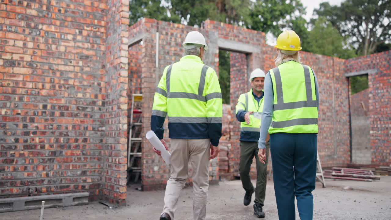 trabajadores de la construcción en un sitio de construcción