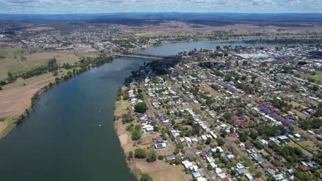 Balun-Bindarray-Bridge-And-Grafton-Bridge-Across-Clarence-River-In-Grafton,-NSW,-Australia