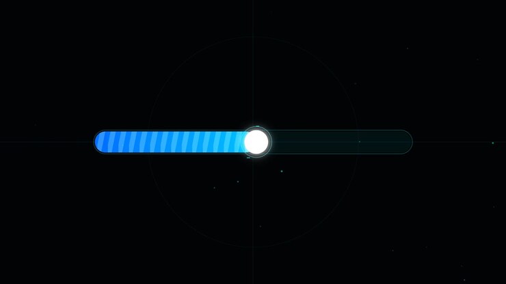 Digital loadingbar, der fyldes op på mørk baggrund