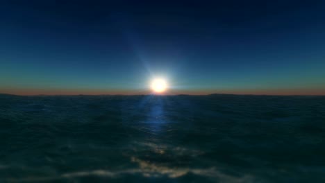 sunset in ocean 4k