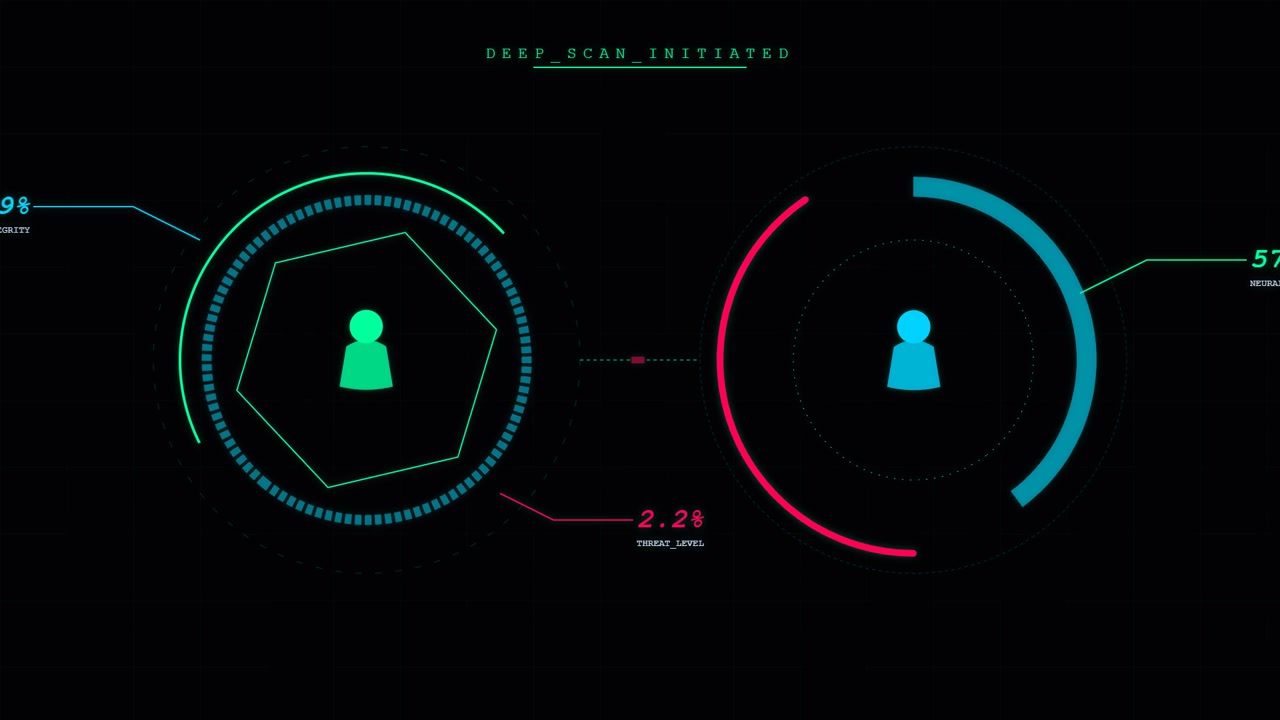 Futuristic Digital Interface Displaying Deep Scan Analysis