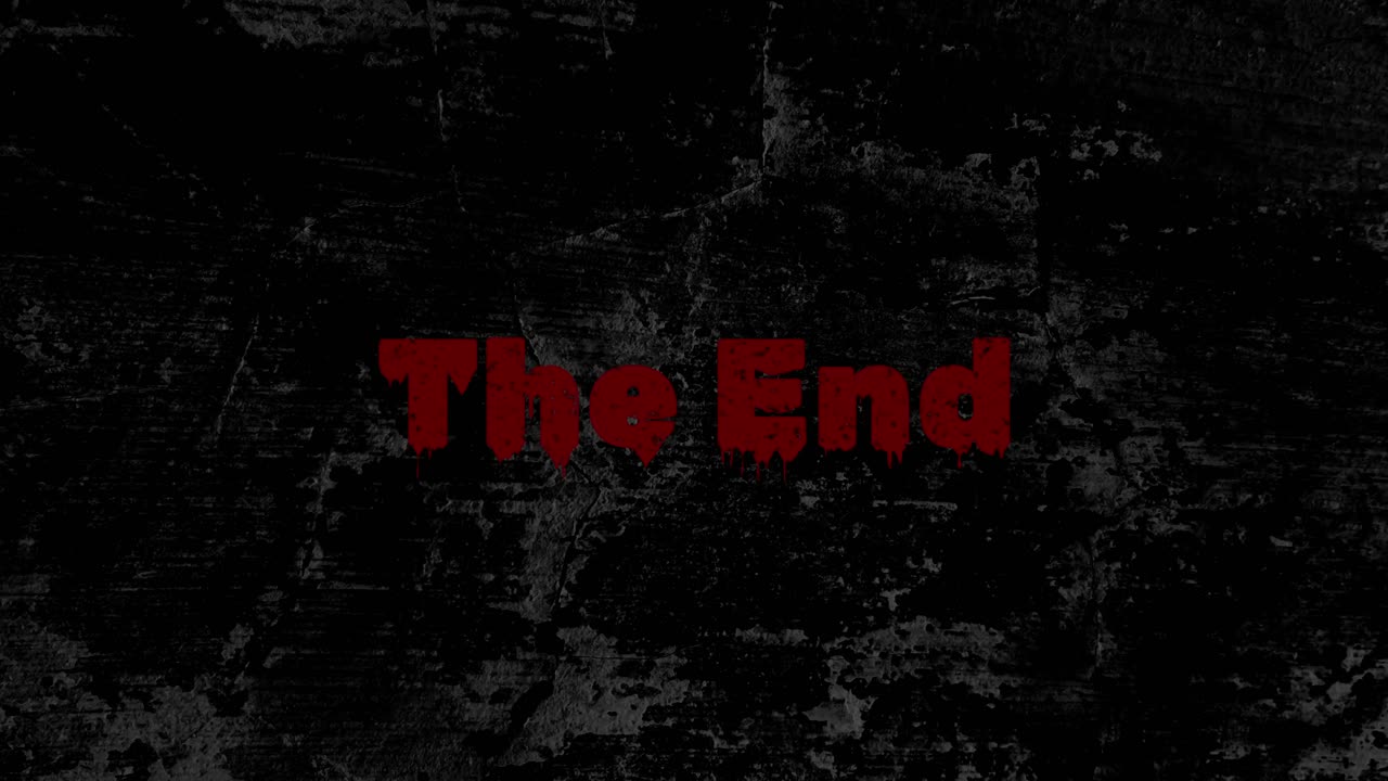 Bloody 'The End' Text on Grungy Dark Background