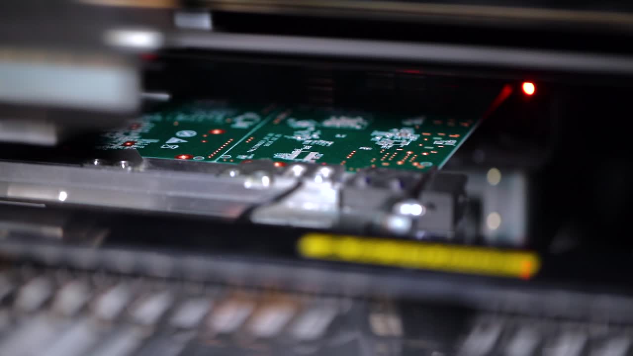 assembling the motherboard components by the machine