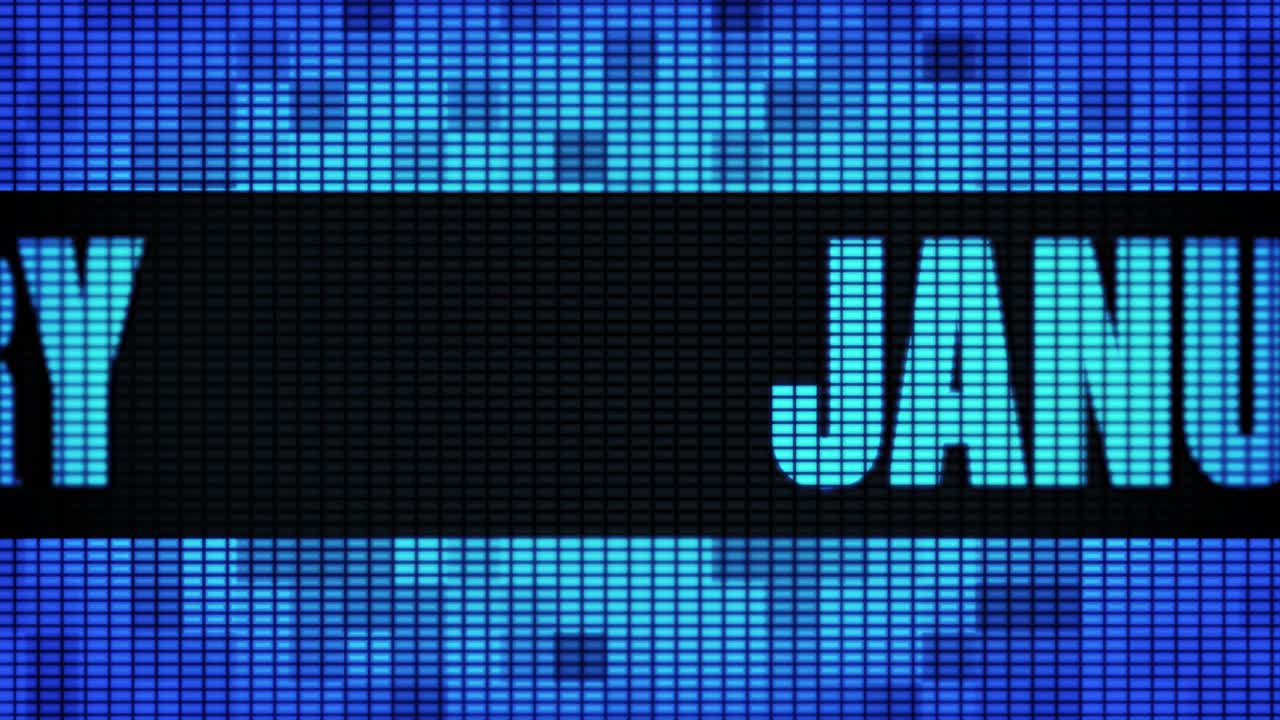 January on a digital display