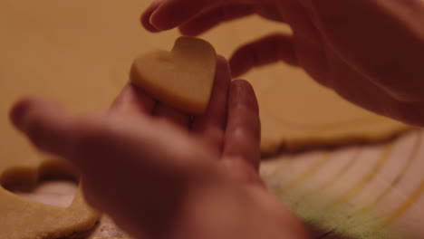 making heart-shaped cookies