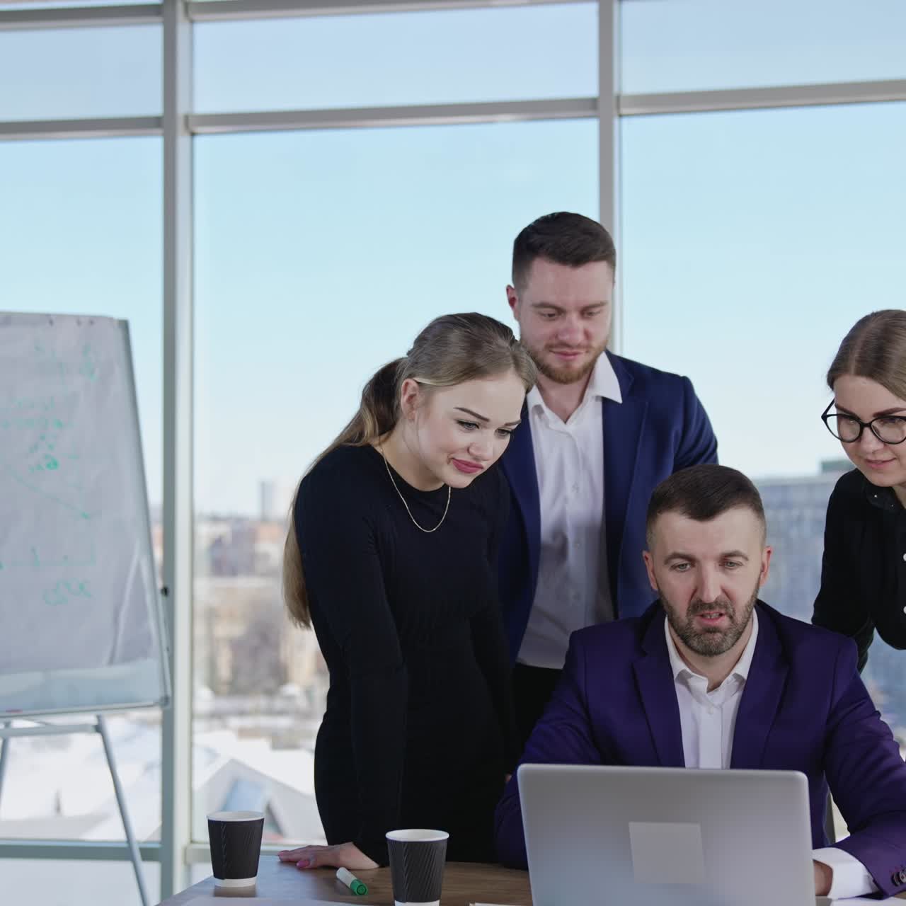 Professional managers in casual business clothes. Succesful business discussion