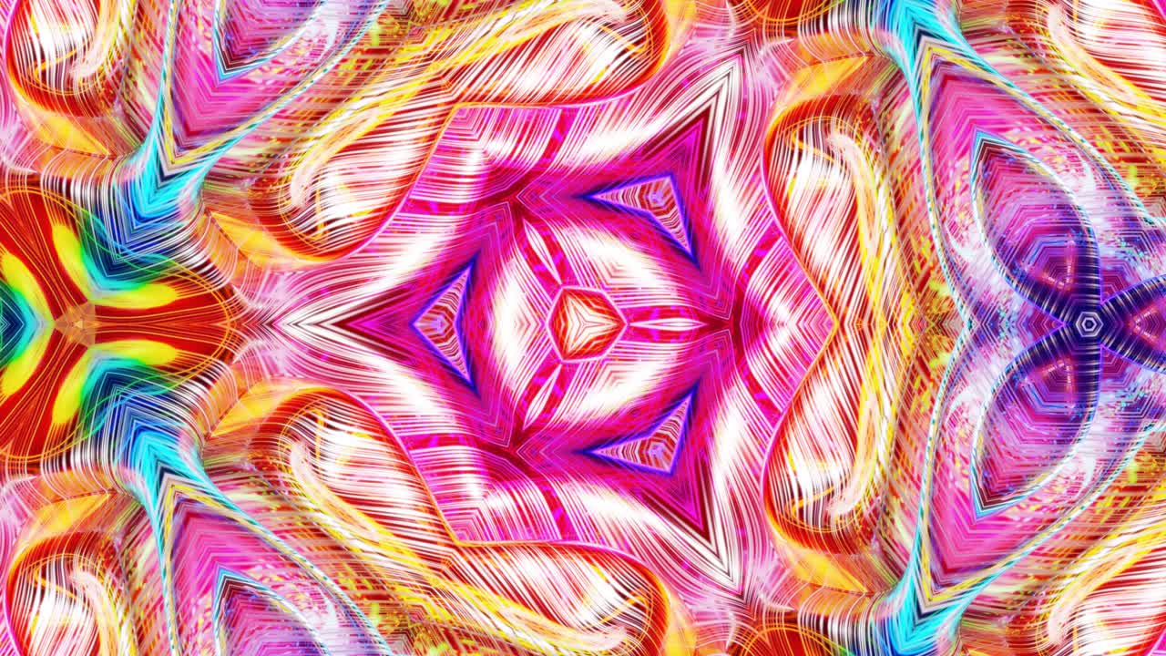 3d elegante abstracto en bucle bg como patrón simétrico ondulado como estructura caleidoscópica con ondas, vidrio líquido multicolor con hermosos colores de gradiente. 4k animado fluido colorido de moda