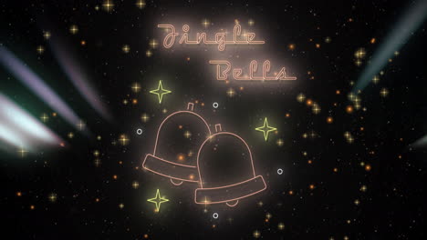animation of jingle bells text on black background