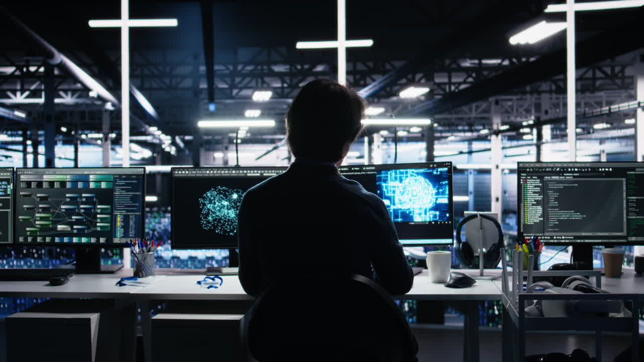 Programmer In Data Center Coding With Generative Ai Assistance