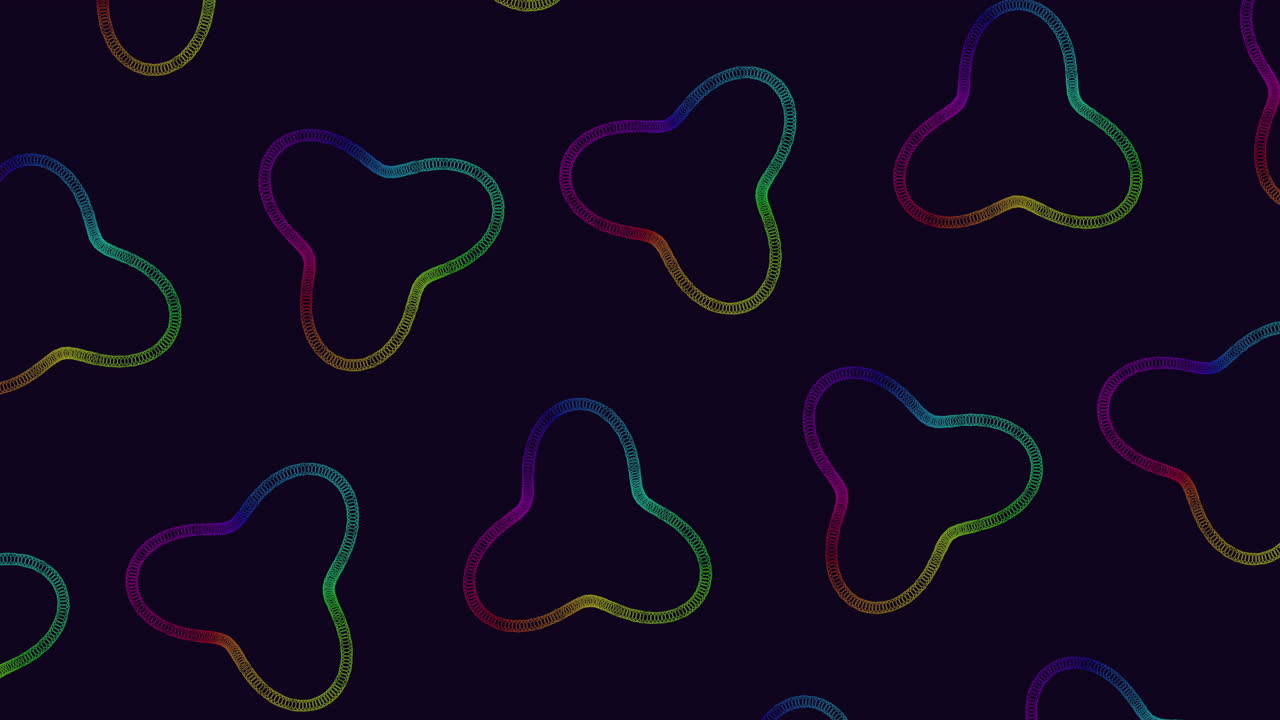 Abstract rainbow-colored lines set against a black background create a visually dynamic pattern. The image's subject matter or purpose lacks clarity without additional context