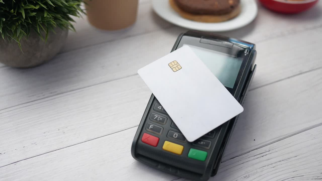 Credit Card Payment at a Cafe