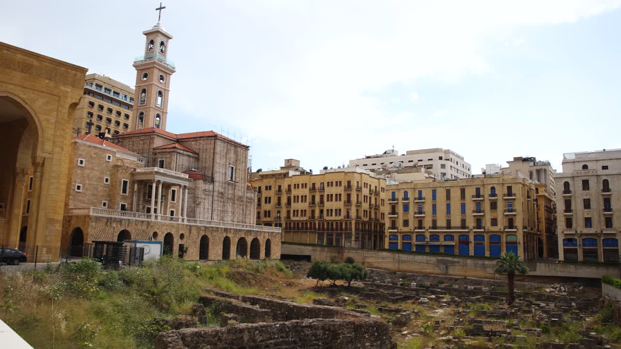 베루이트, 레바논의 시내 도시 건물 - 패닝 뷰