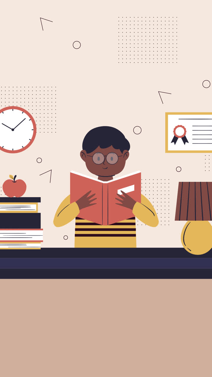 un niño leyendo un libro en un escritorio