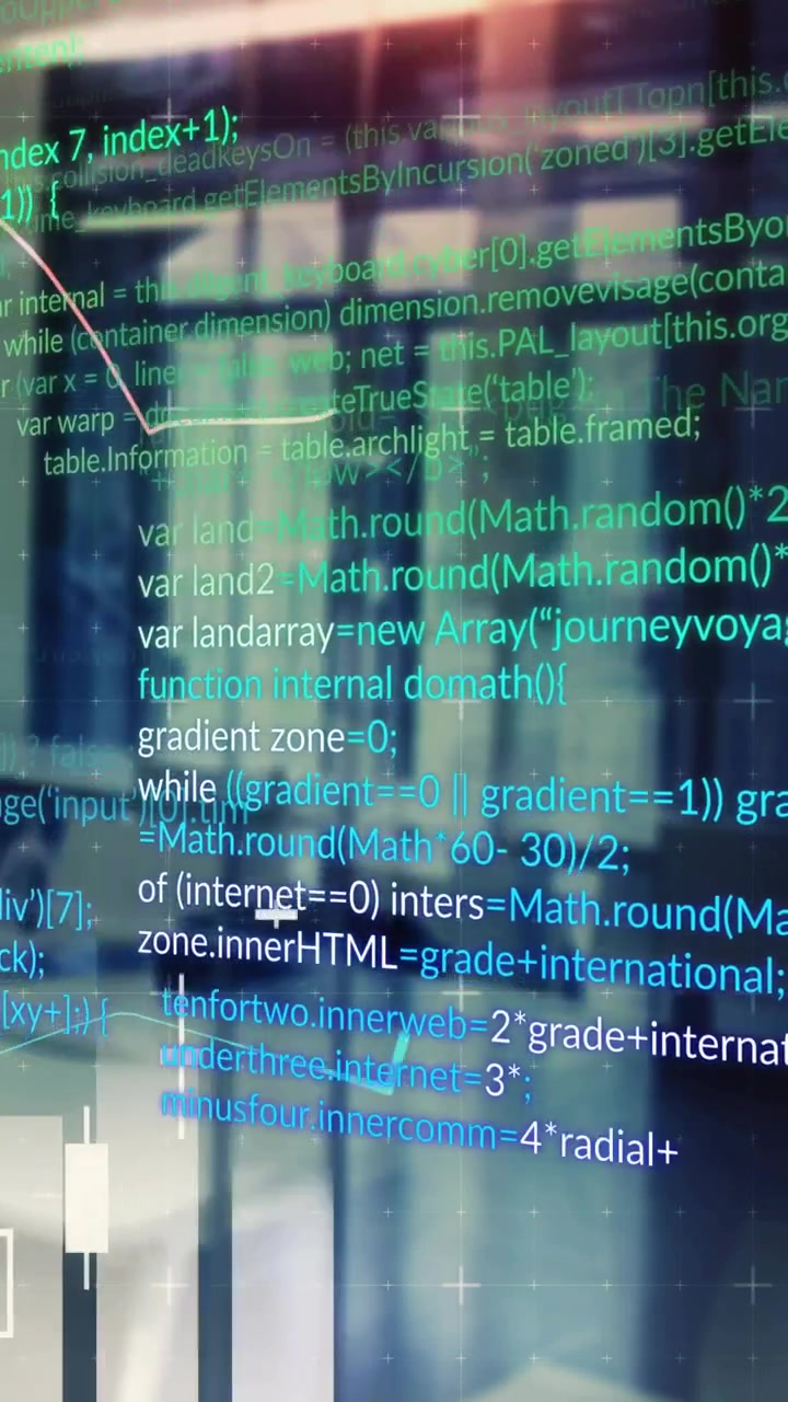 Vidéo verticale: Au démarrage, un affichage tête haute (HUD) de données se déplace dans la pièce, du code et des bougies changent, révélant des informations