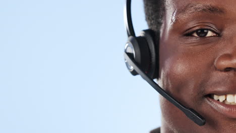 Happy-black-man,-face-and-call-center-on-mockup
