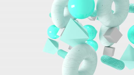 abstract 3d geometric shapes. 4k seamless loop animation.