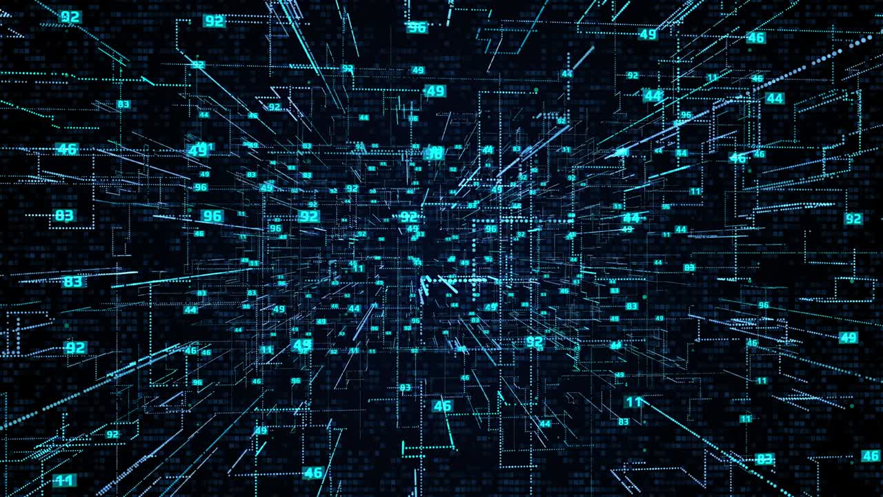 número binario digital futurista hi estructura de tecnología escaneo de grandes datos.