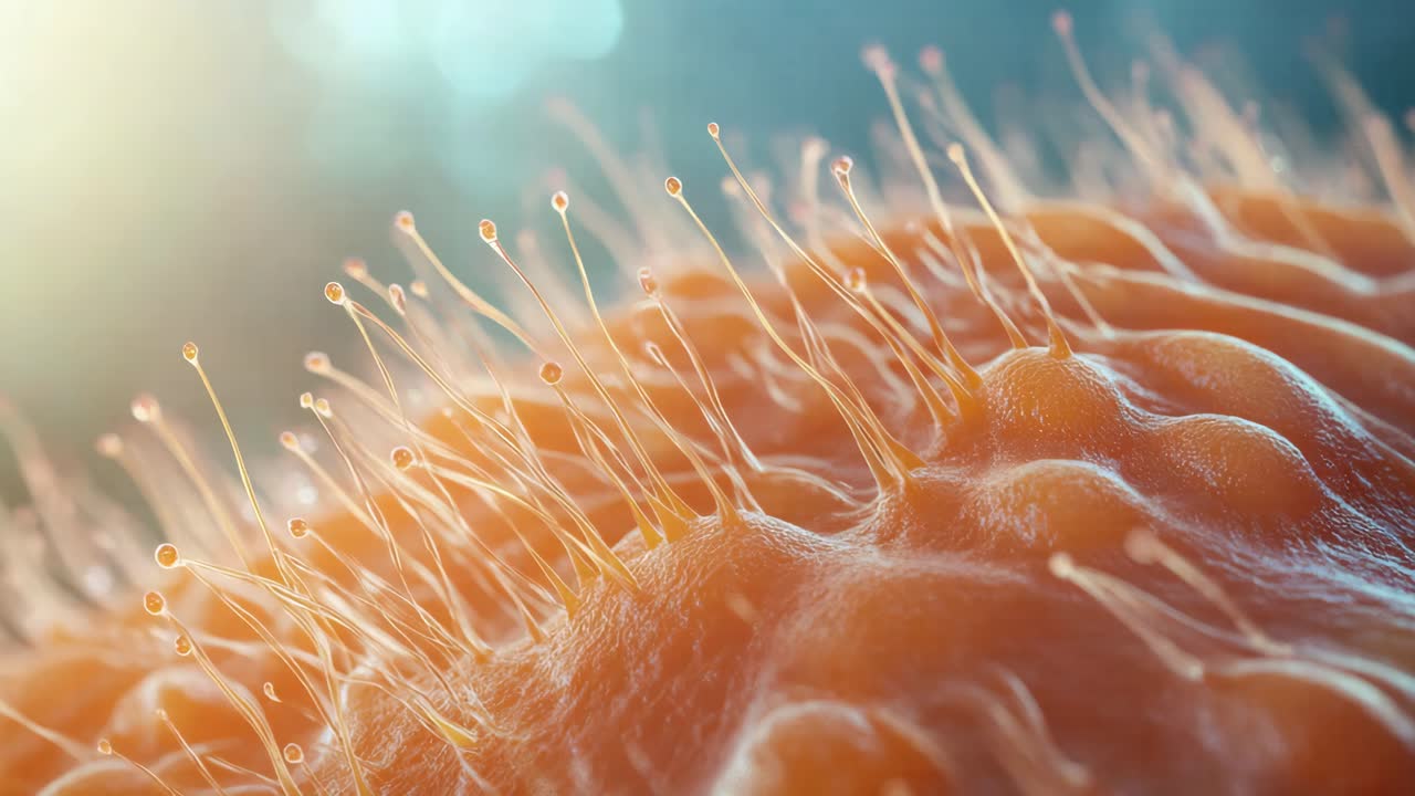 Close-up view of a biological cell structure
