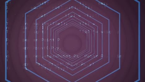 animación del procesamiento de datos a través del túnel digital sobre fondo negro