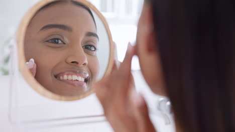 Mirror,-beauty-and-young-woman-in-her-bathroom