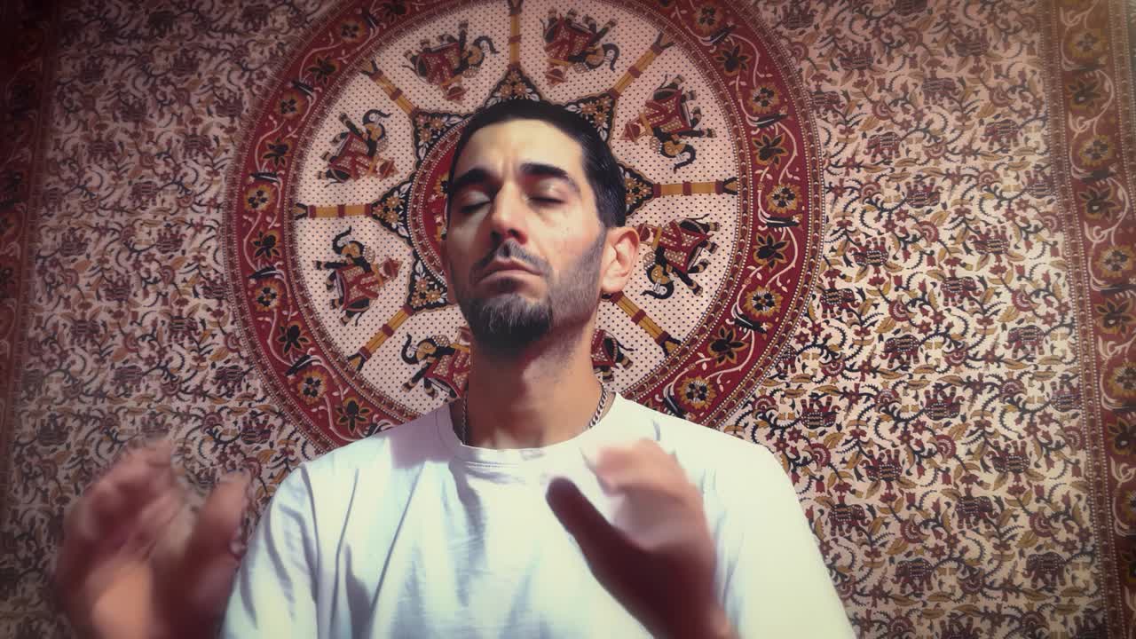 joven meditando y orando