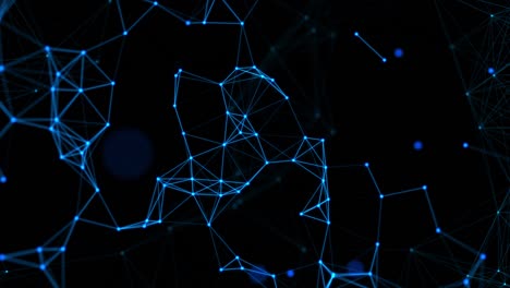digital connection lines and dots technology background isolated on black,4k video element