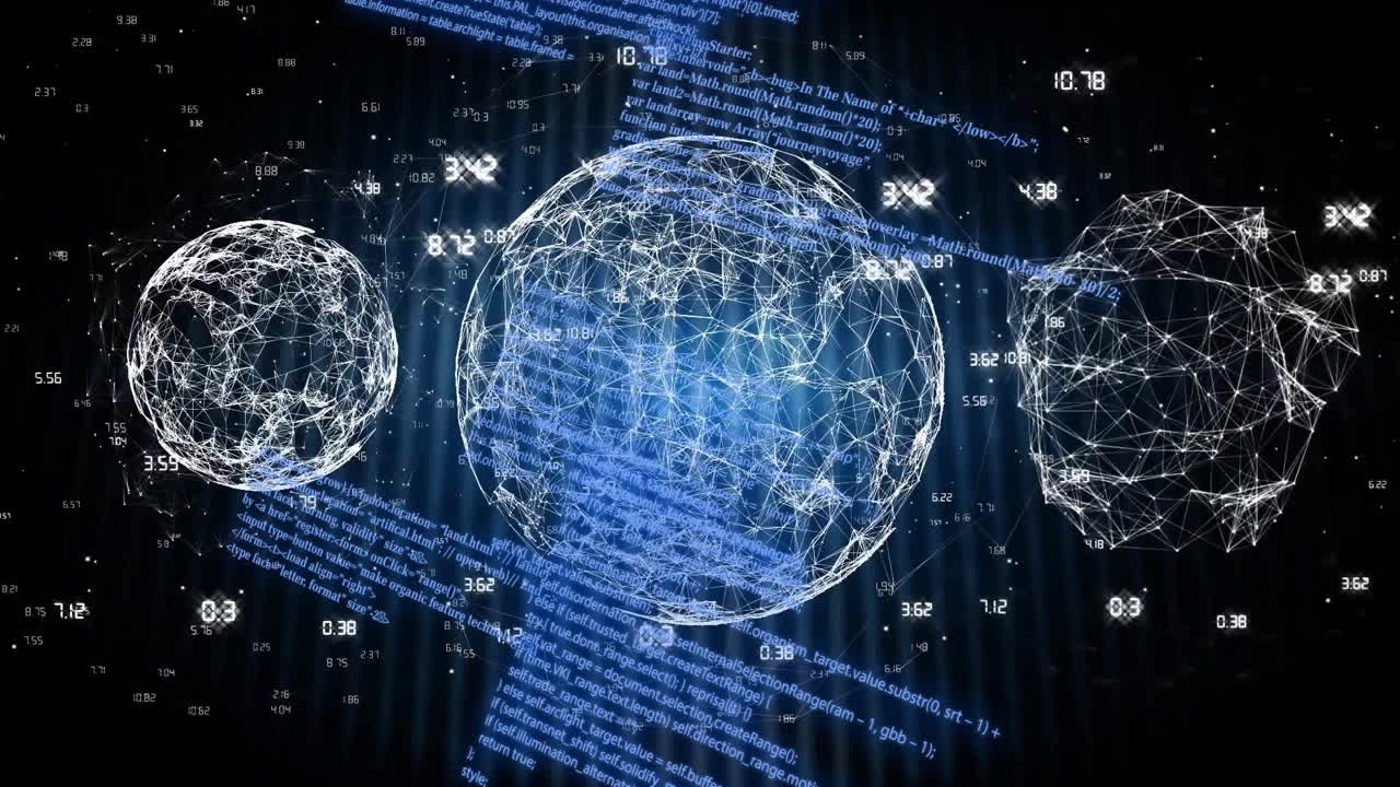 지구상에서 데이터 처리의 애니메이션