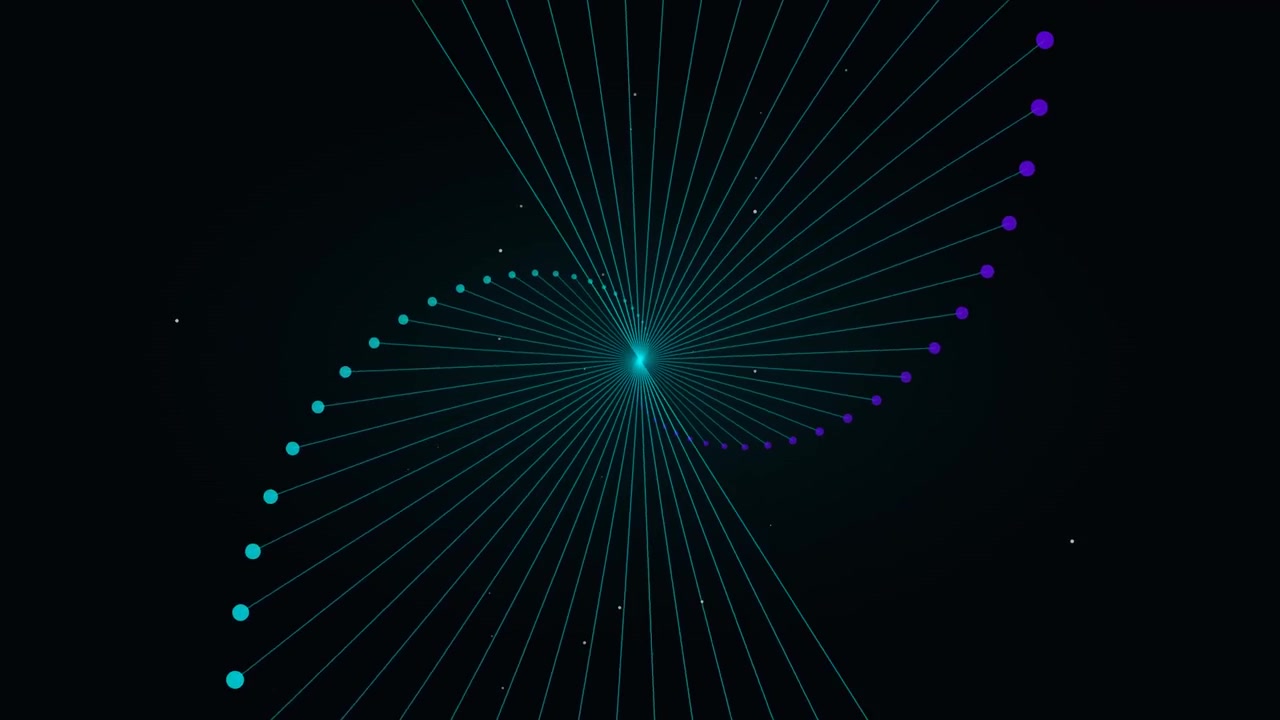 Abstract Rotating DNA Helix Animation with Glowing Particles