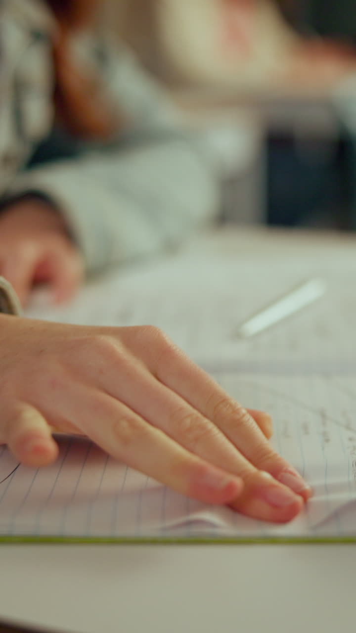 Close-up of Hand Writing, Tearing, and Crumpling Paper