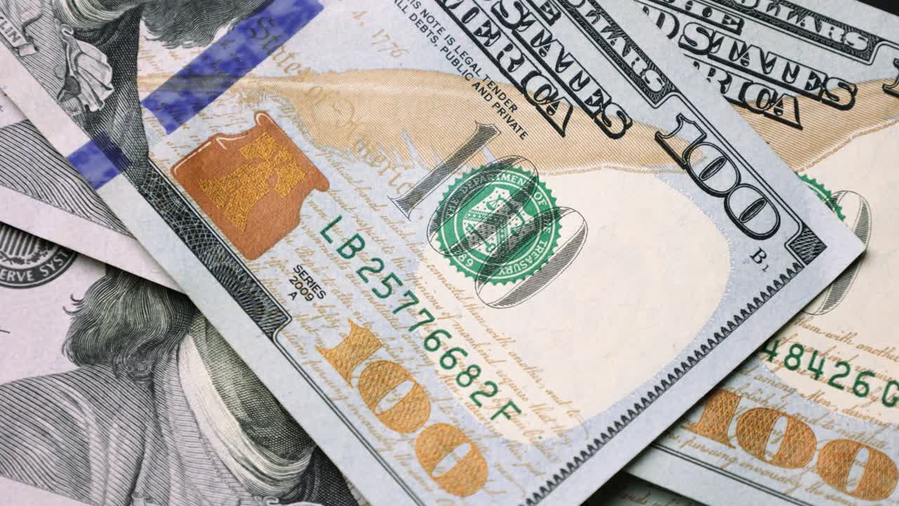 미국 달러 (usd), 지폐, 종이 돈, 지폐, 100 달러, 환율, 통화.