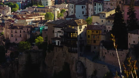 hanging houses on cliffs edge in beautiful cuenca, spain