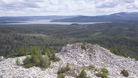 mountain scenery with lake view and hiking