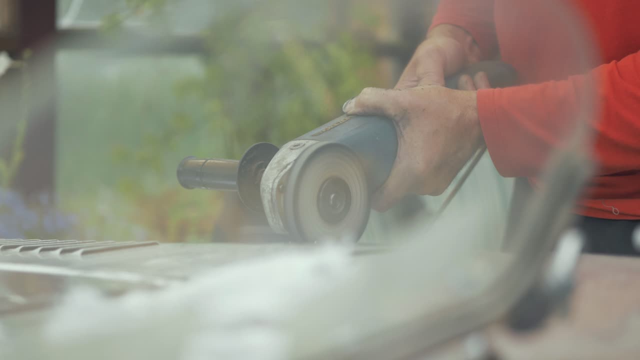 빈티지 알루미 ⁇  자동차 바디를  ⁇ 는, 영화 슬라이더  ⁇