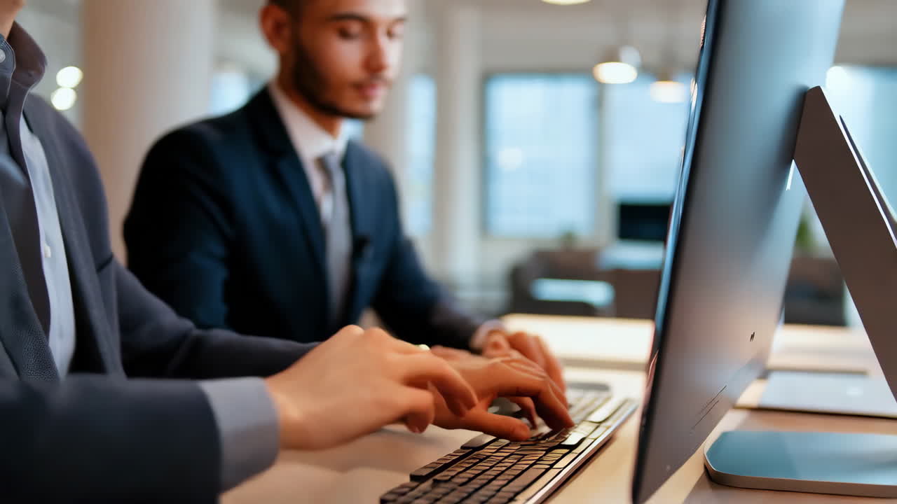 Business Professionals Working on Computers